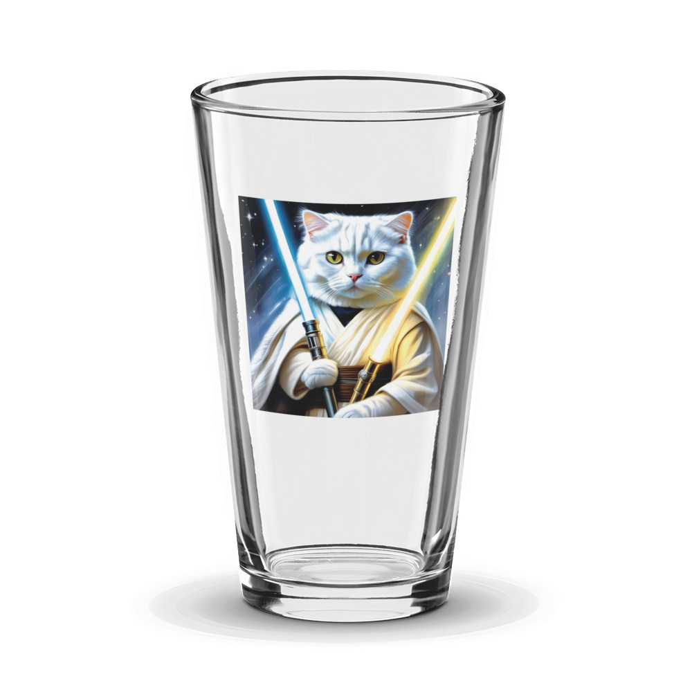 PugMug Custom White Scottish Fold Cat Glass Tumbler