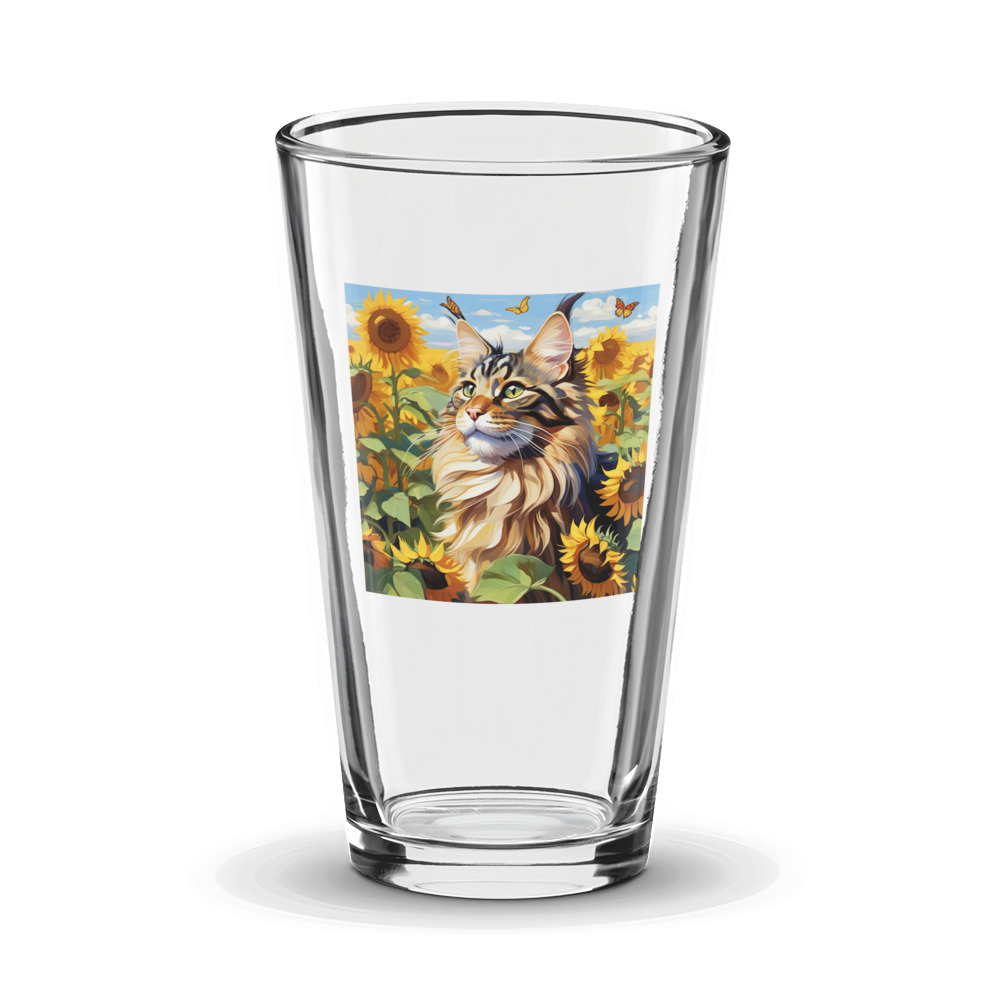 PugMug Custom Tabby Maine Coon Cat Glass Tumbler