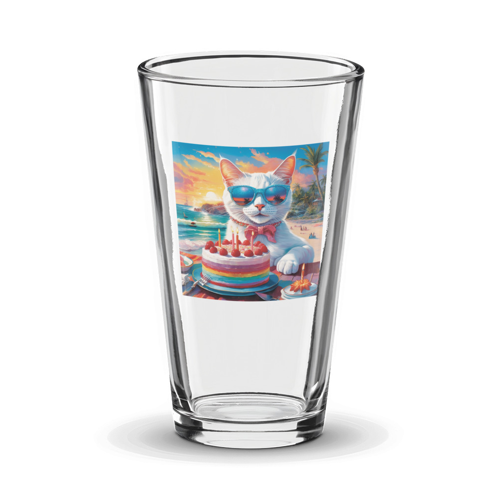 PugMug Custom White Companion Cat Glass Tumbler