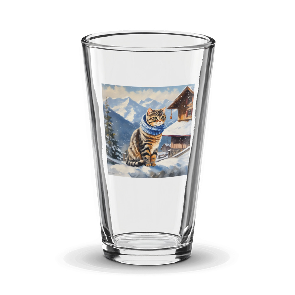 PugMug Custom Tabby Scottish Fold Cat Glass Tumbler