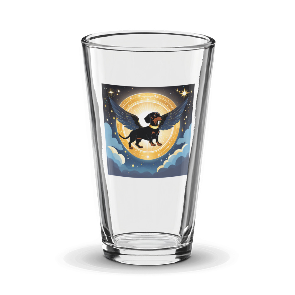 PugMug Custom Black Dachshund Glass Tumbler