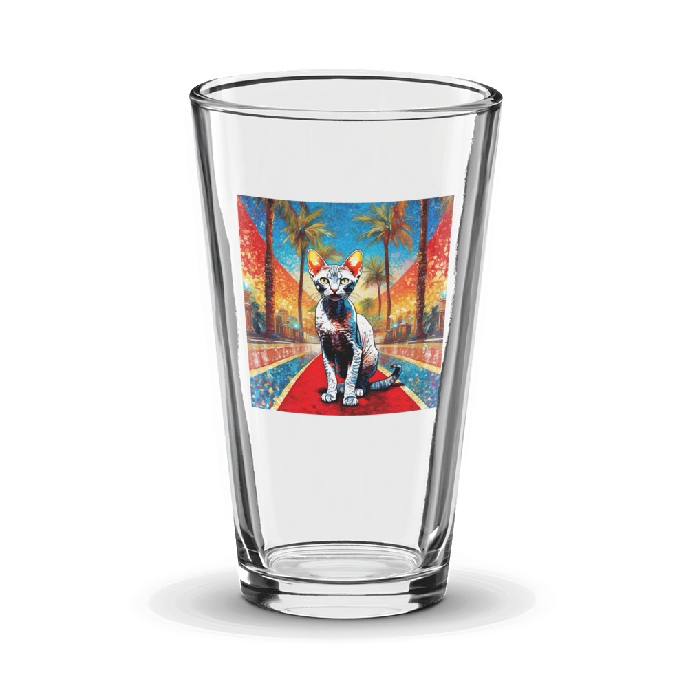 PugMug Custom Tabby Devon Rex Cat Glass Tumbler