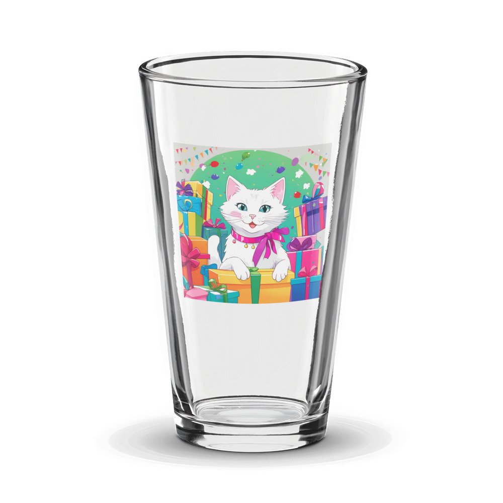 PugMug Custom White Companion Cat Glass Tumbler