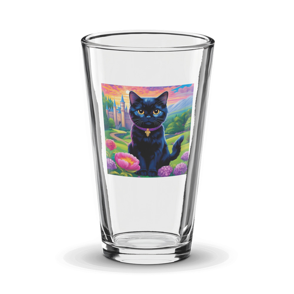 PugMug Custom Black Scottish Fold Cat Glass Tumbler