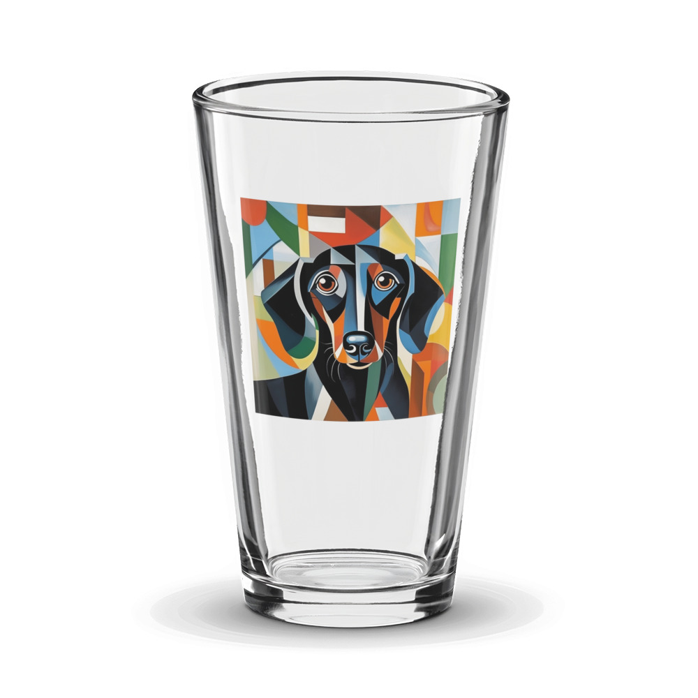 PugMug Custom Black Dachshund Glass Tumbler