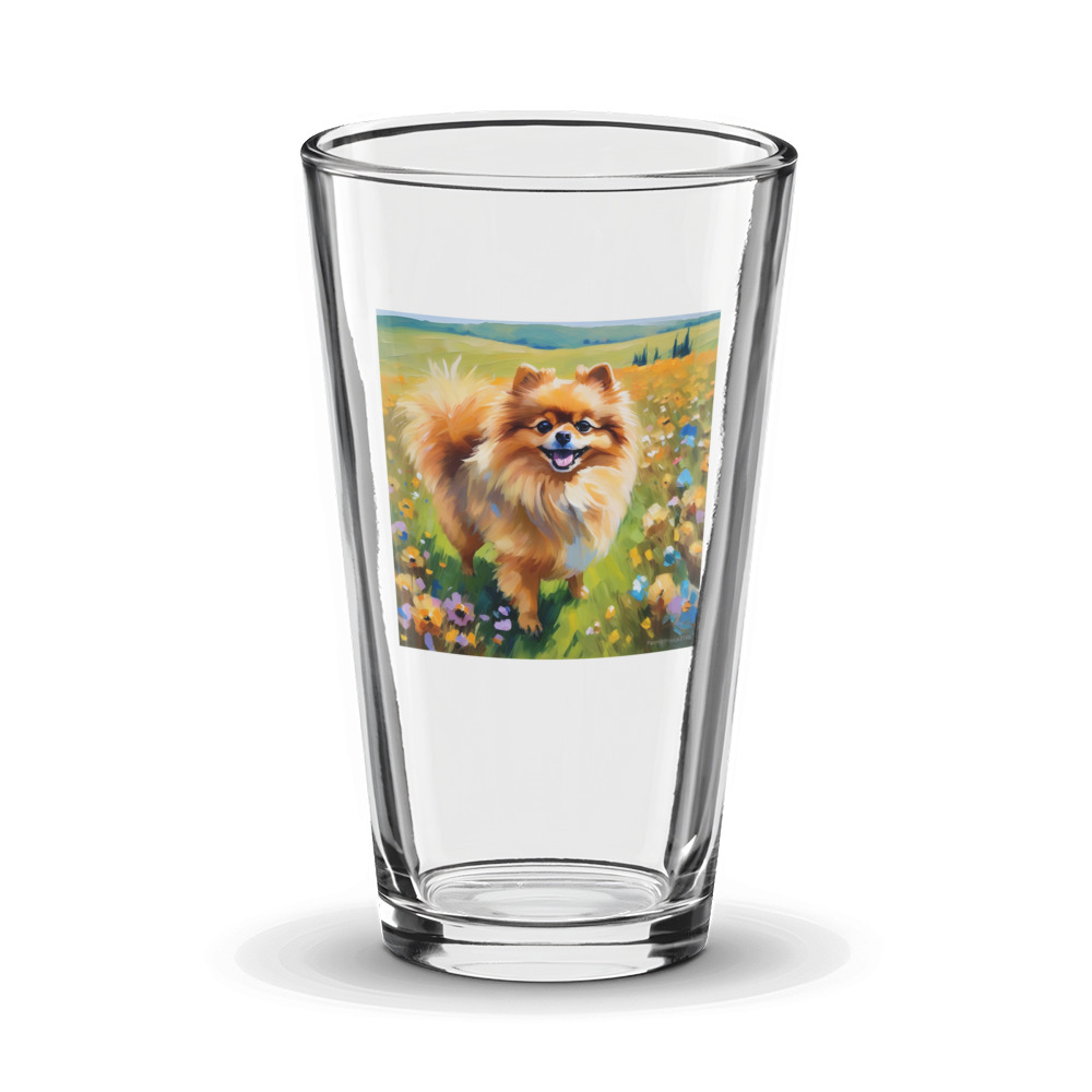 PugMug Custom Tan Pomeranian Glass Tumbler
