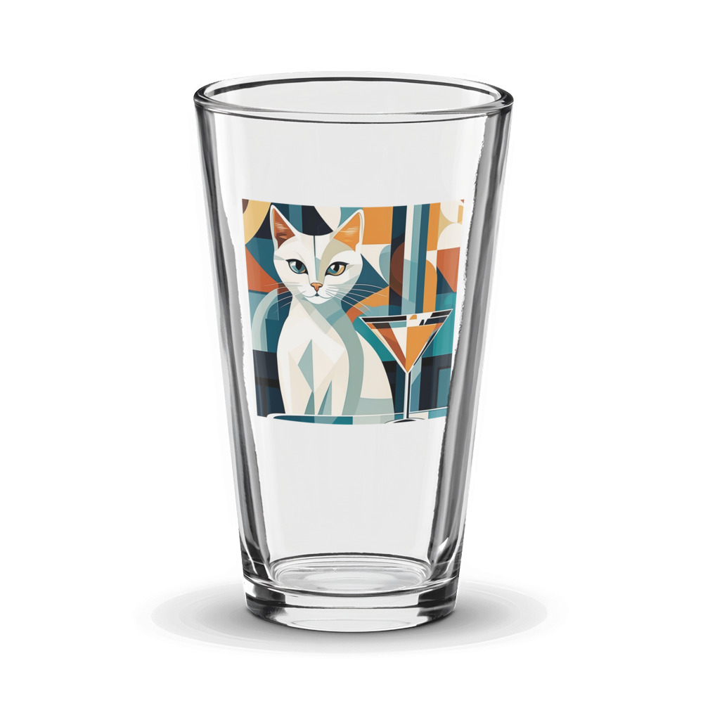 PugMug Custom White Companion Cat Glass Tumbler
