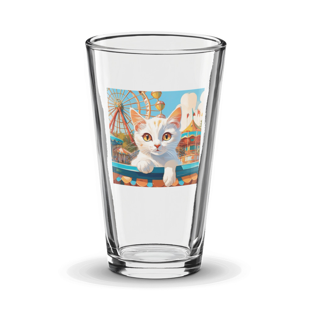 PugMug Custom White Companion Cat Glass Tumbler