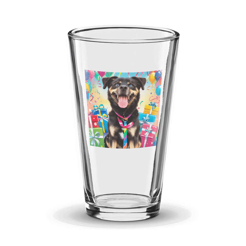PugMug Custom Blue Glass Tumbler