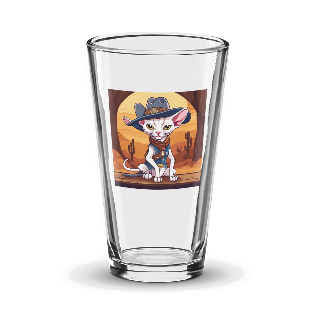 PugMug Custom White Sphynx Cat Glass Tumbler