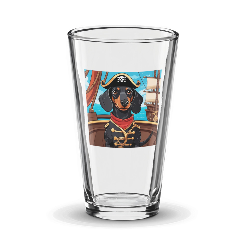 PugMug Custom Black Dachshund Glass Tumbler