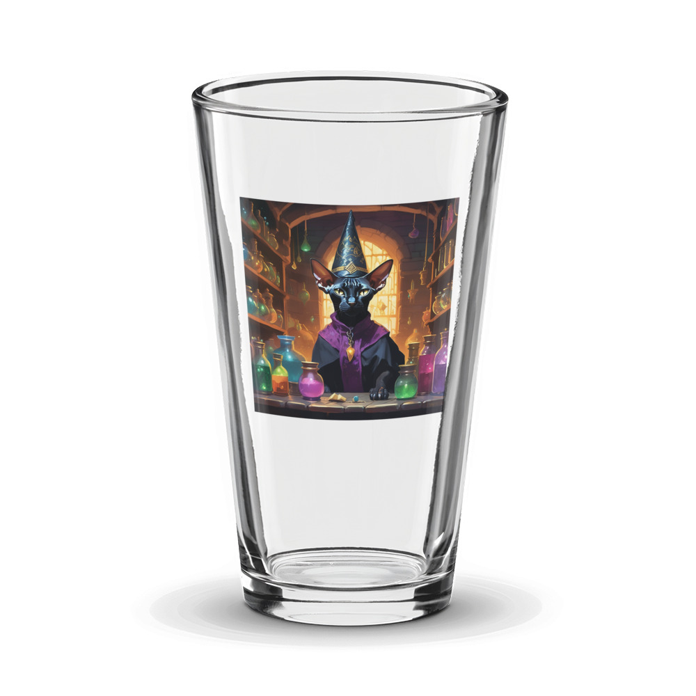 PugMug Custom Black Sphynx Cat Glass Tumbler