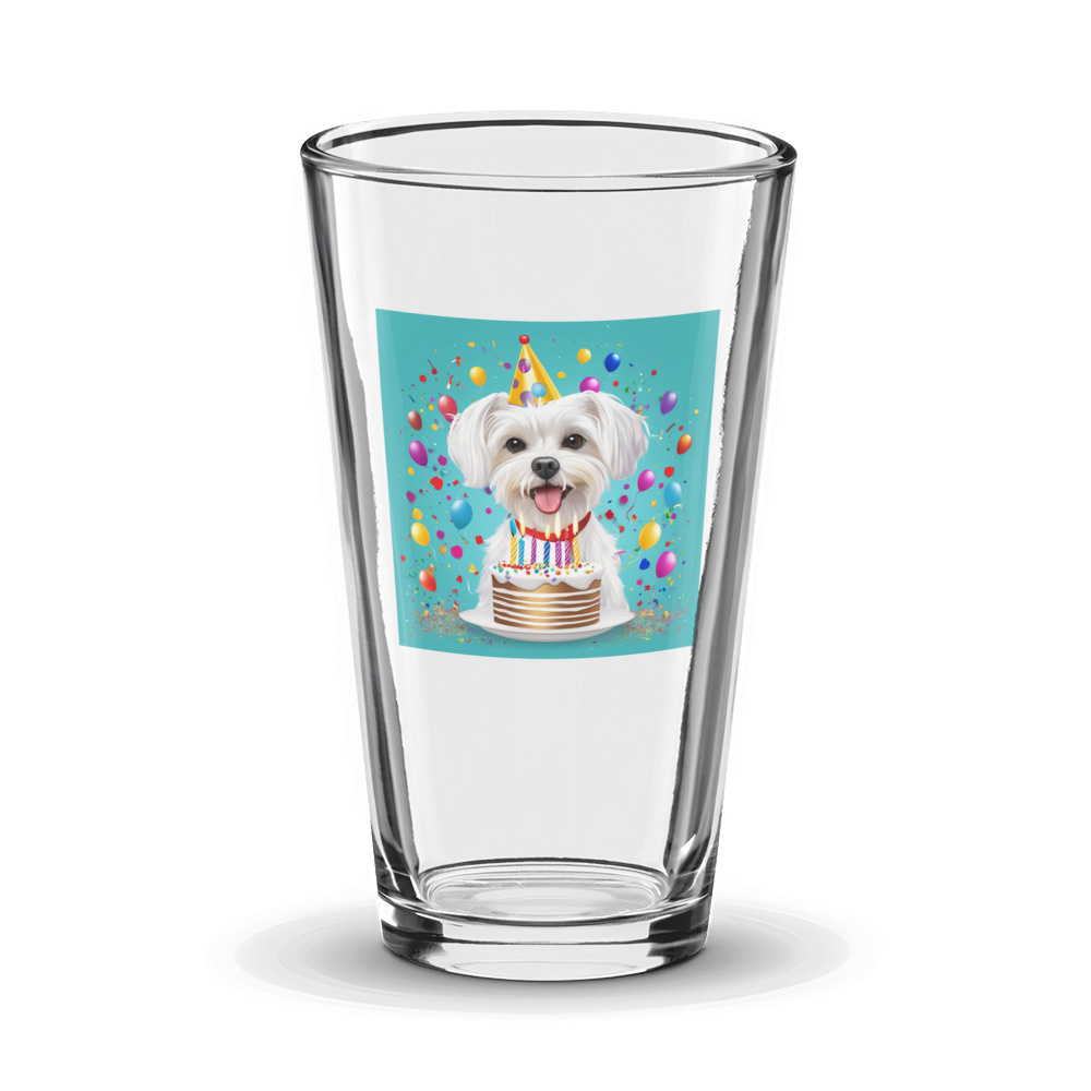 PugMug Custom Maltese Dog Glass Tumbler