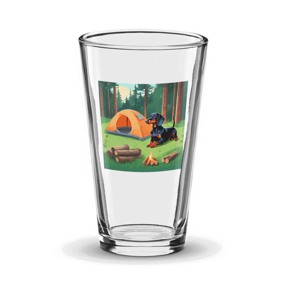 PugMug Custom Black Dachshund Glass Tumbler