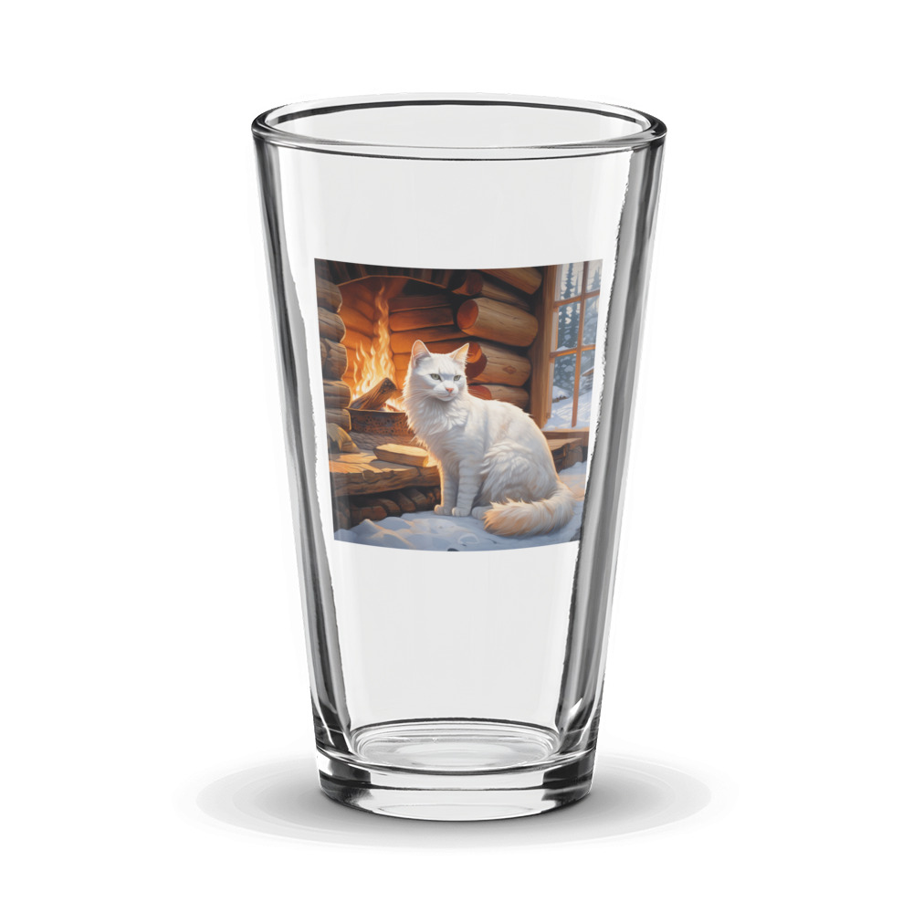 PugMug Custom White Companion Cat Glass Tumbler