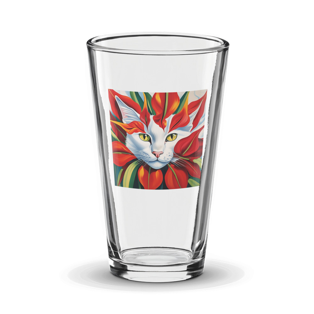 PugMug Custom White Companion Cat Glass Tumbler