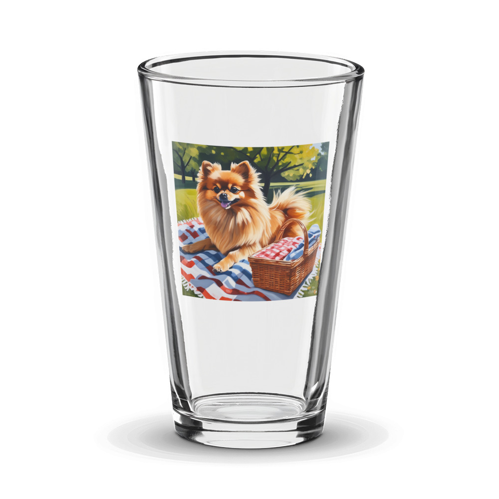 PugMug Custom Tan Pomeranian Glass Tumbler