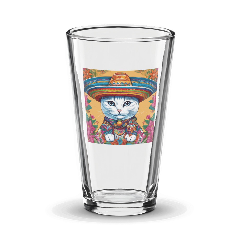 PugMug Custom White Companion Cat Glass Tumbler