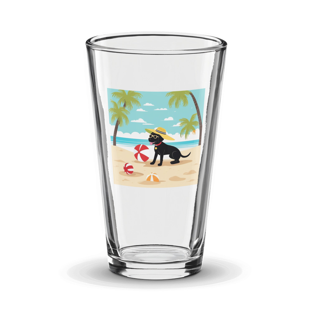 PugMug Custom Black Labrador Retriever Glass Tumbler