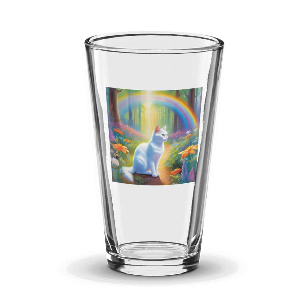 PugMug Custom White Companion Cat Glass Tumbler
