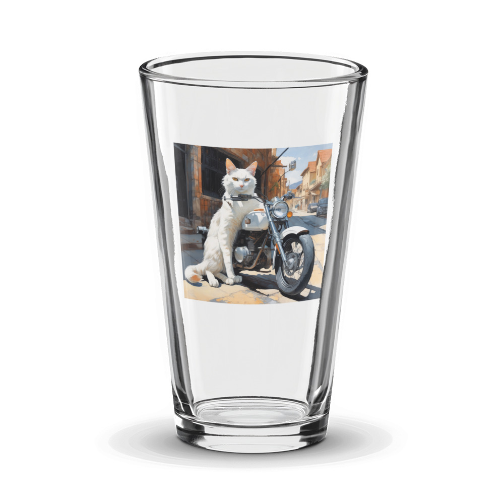 PugMug Custom White Companion Cat Glass Tumbler