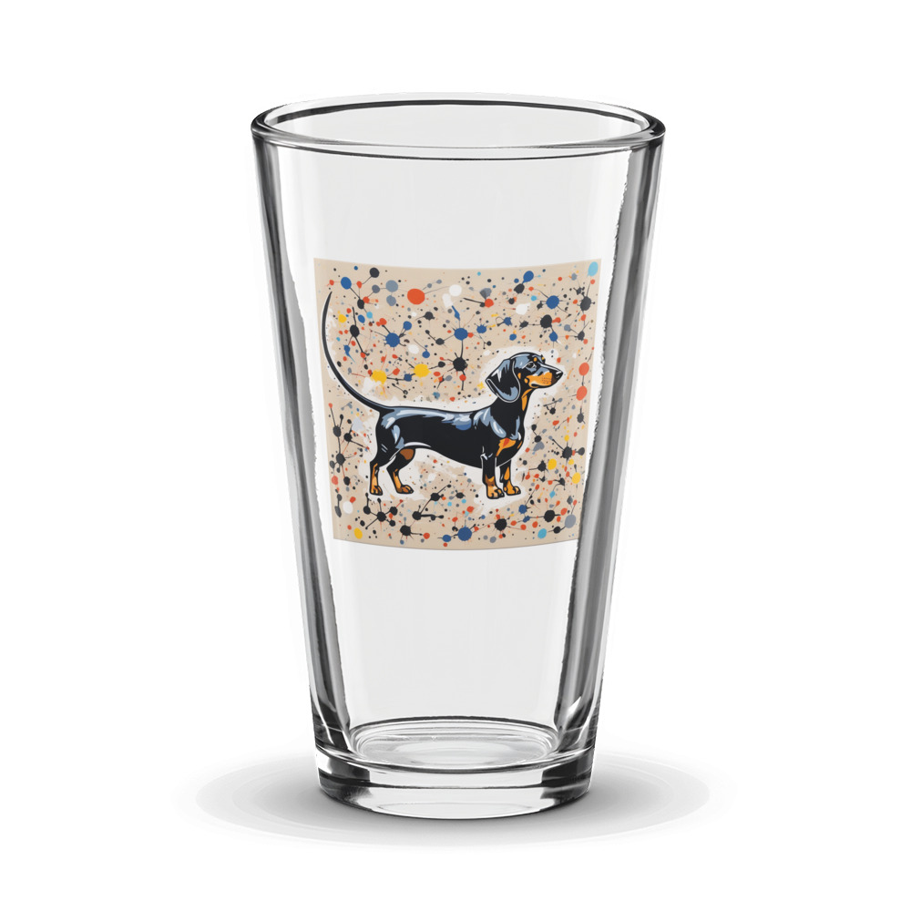 PugMug Custom Black Dachshund Glass Tumbler