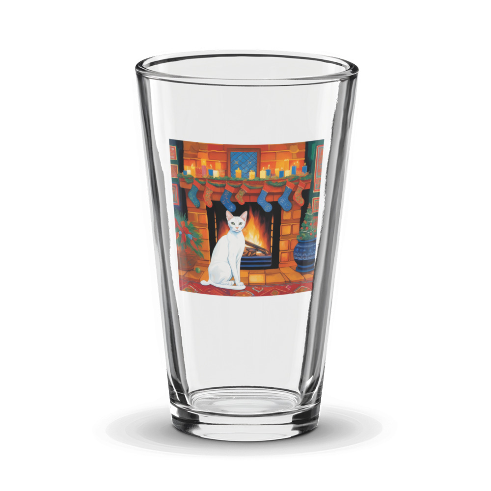 PugMug Custom White Abyssinian Cat Glass Tumbler