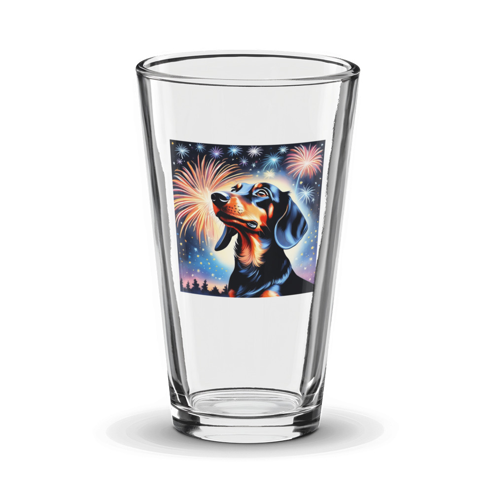 PugMug Custom Black Dachshund Glass Tumbler