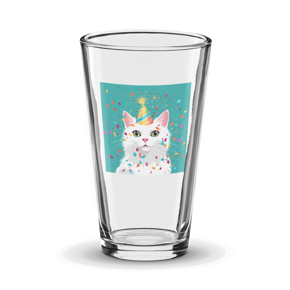 PugMug Custom White Companion Cat Glass Tumbler