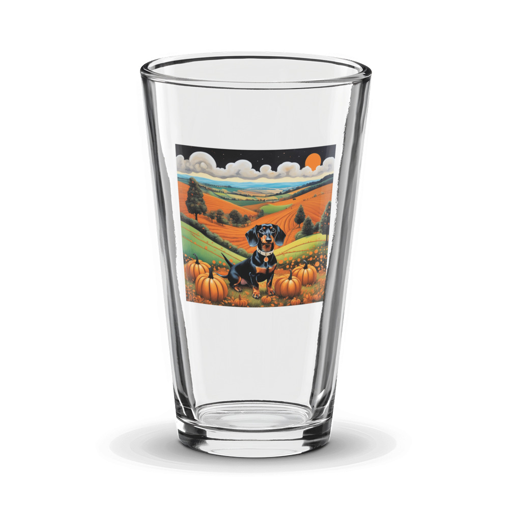 PugMug Custom Black Dachshund Glass Tumbler