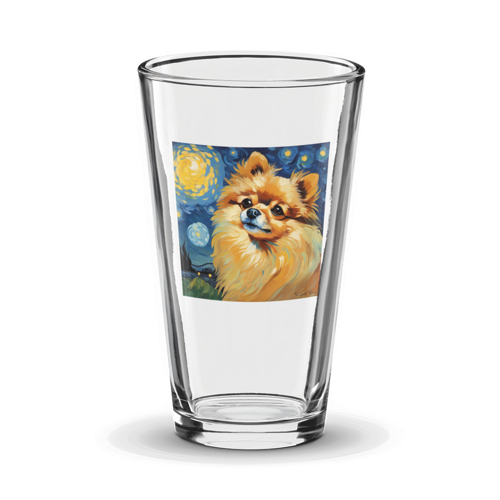 PugMug Custom Tan Pomeranian Glass Tumbler