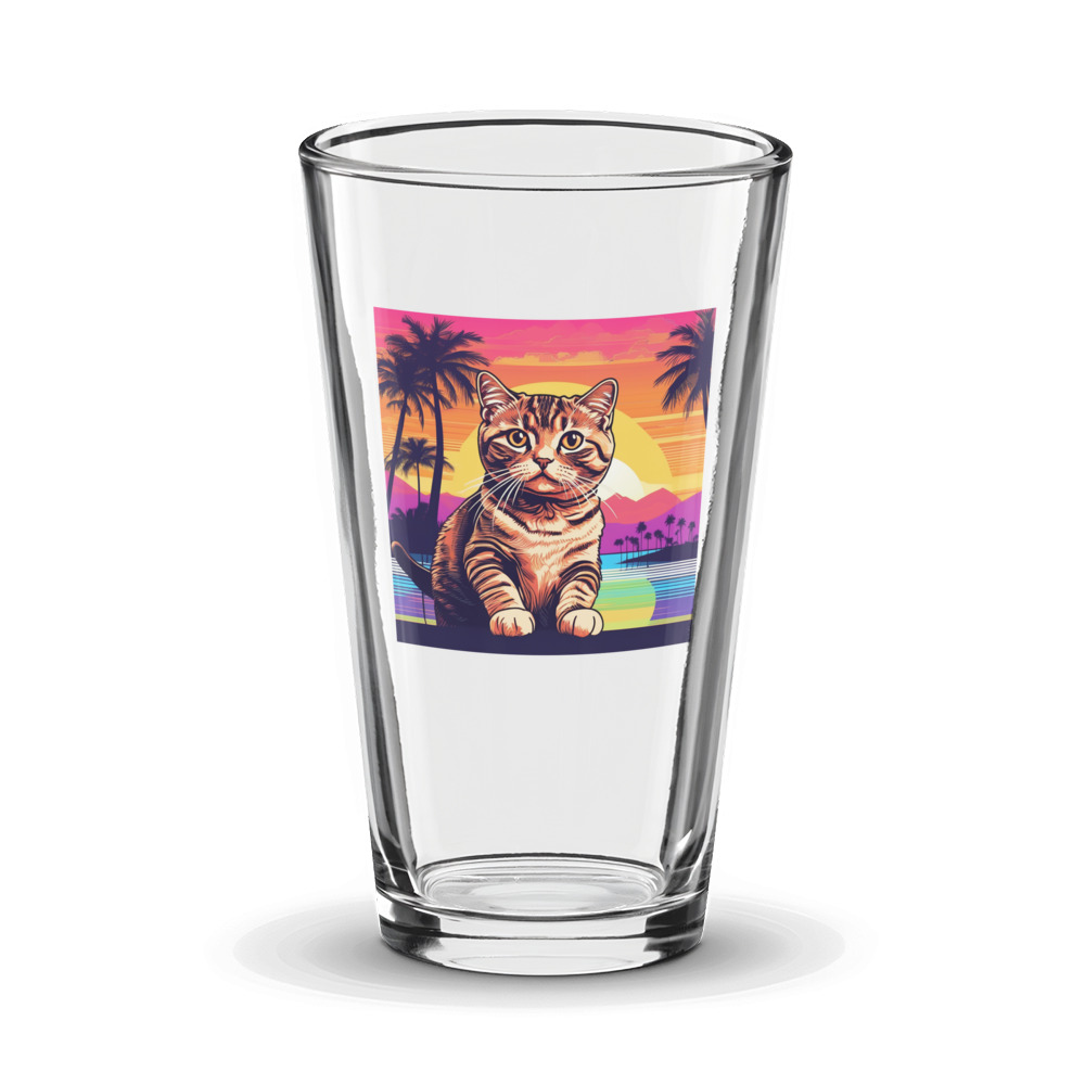 PugMug Custom Tabby Scottish Fold Cat Glass Tumbler