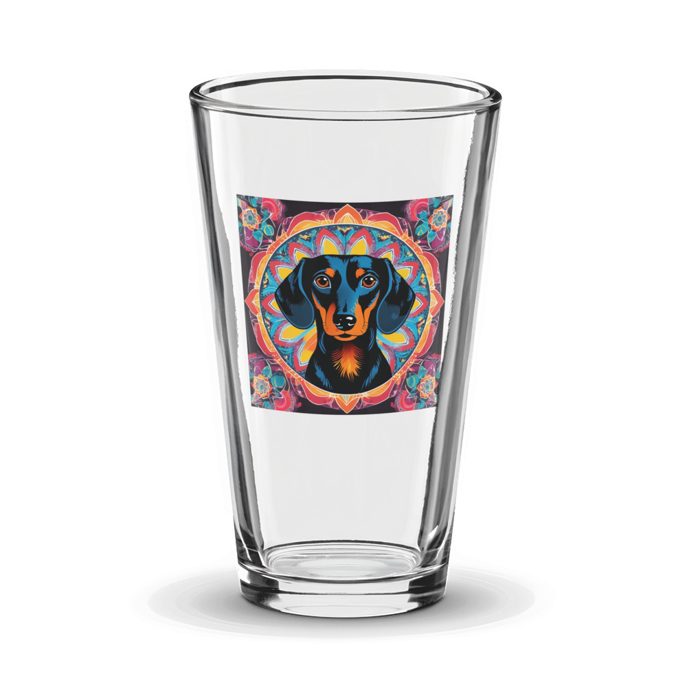 PugMug Custom Black Dachshund Glass Tumbler