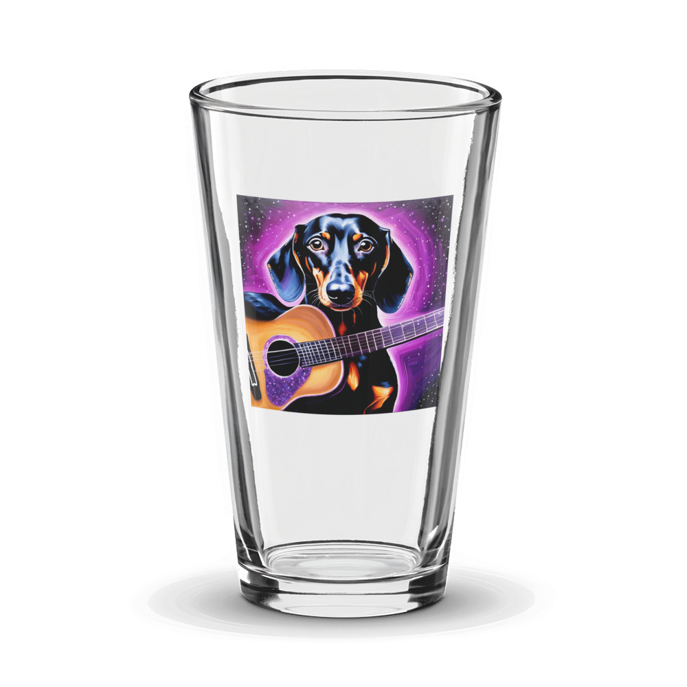 PugMug Custom Black Dachshund Glass Tumbler