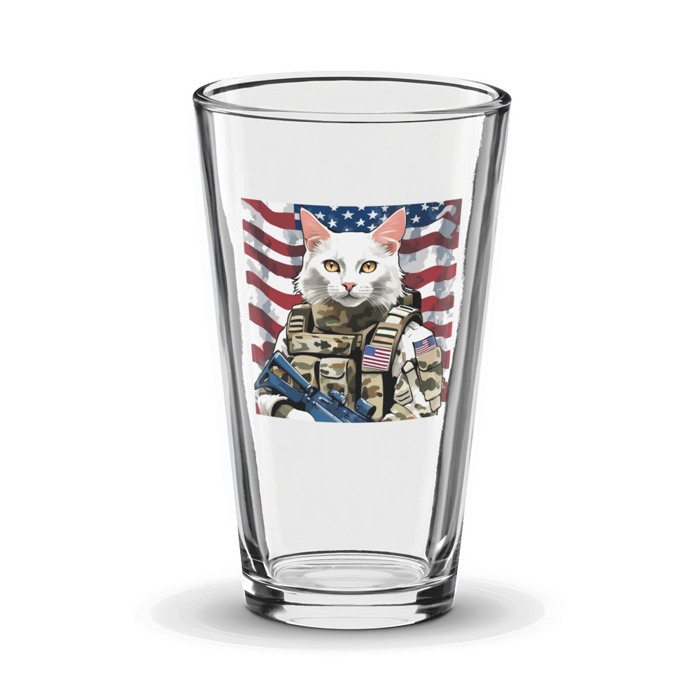 PugMug Custom White Companion Cat Glass Tumbler