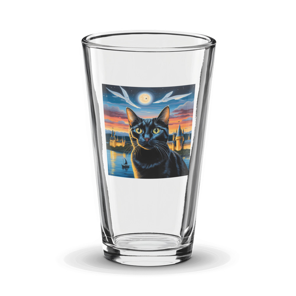 PugMug Custom Black American Shorthair Cat Glass Tumbler