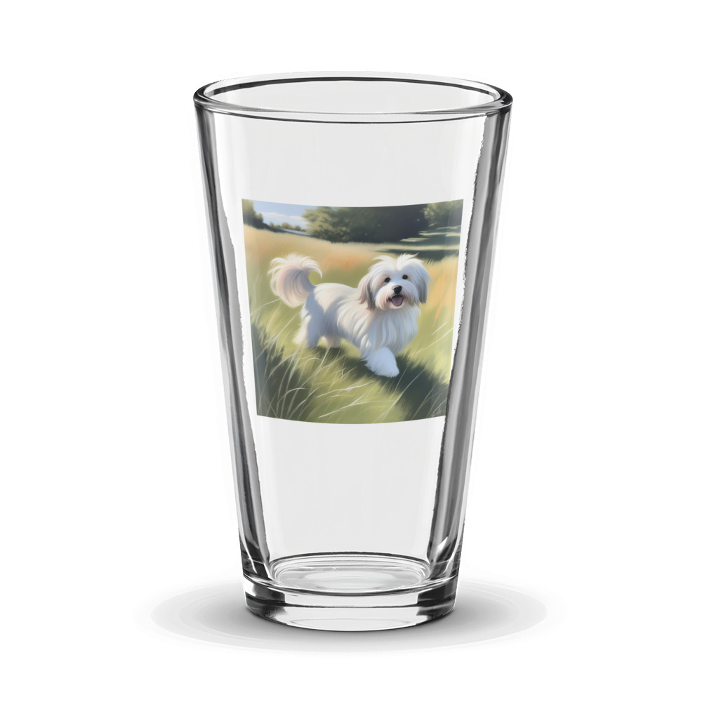 PugMug Custom White Havanese Dog Glass Tumbler