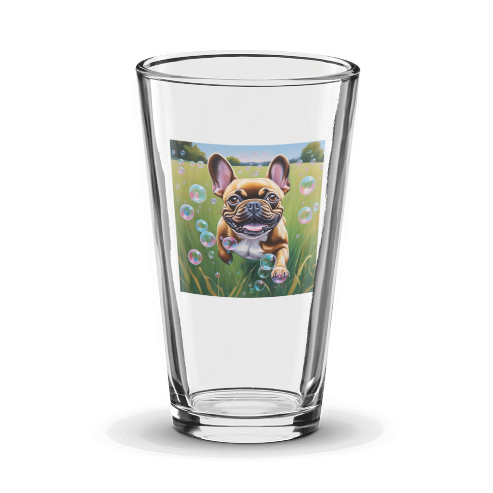 PugMug Custom Tan French Bulldog Glass Tumbler