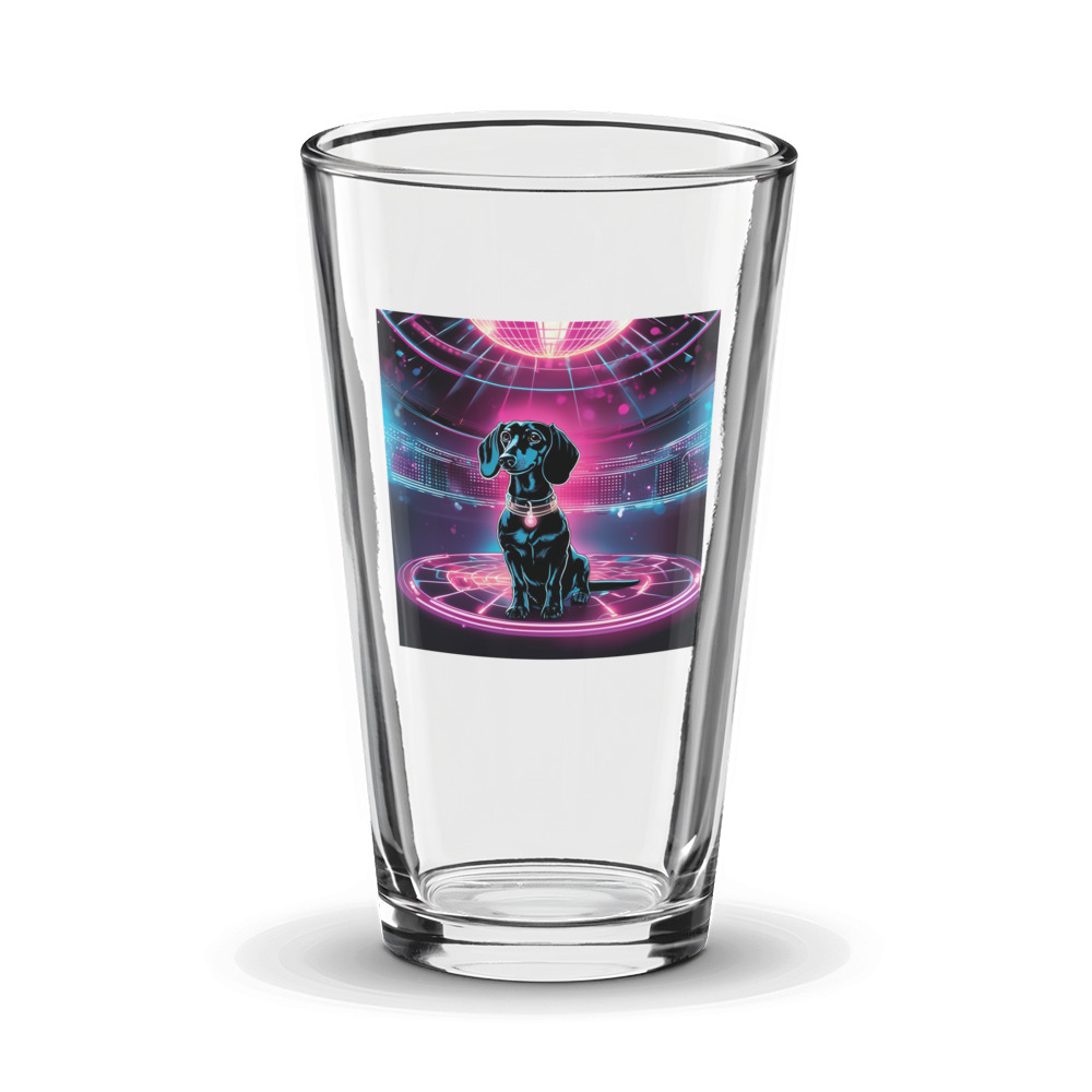 PugMug Custom Black Dachshund Glass Tumbler