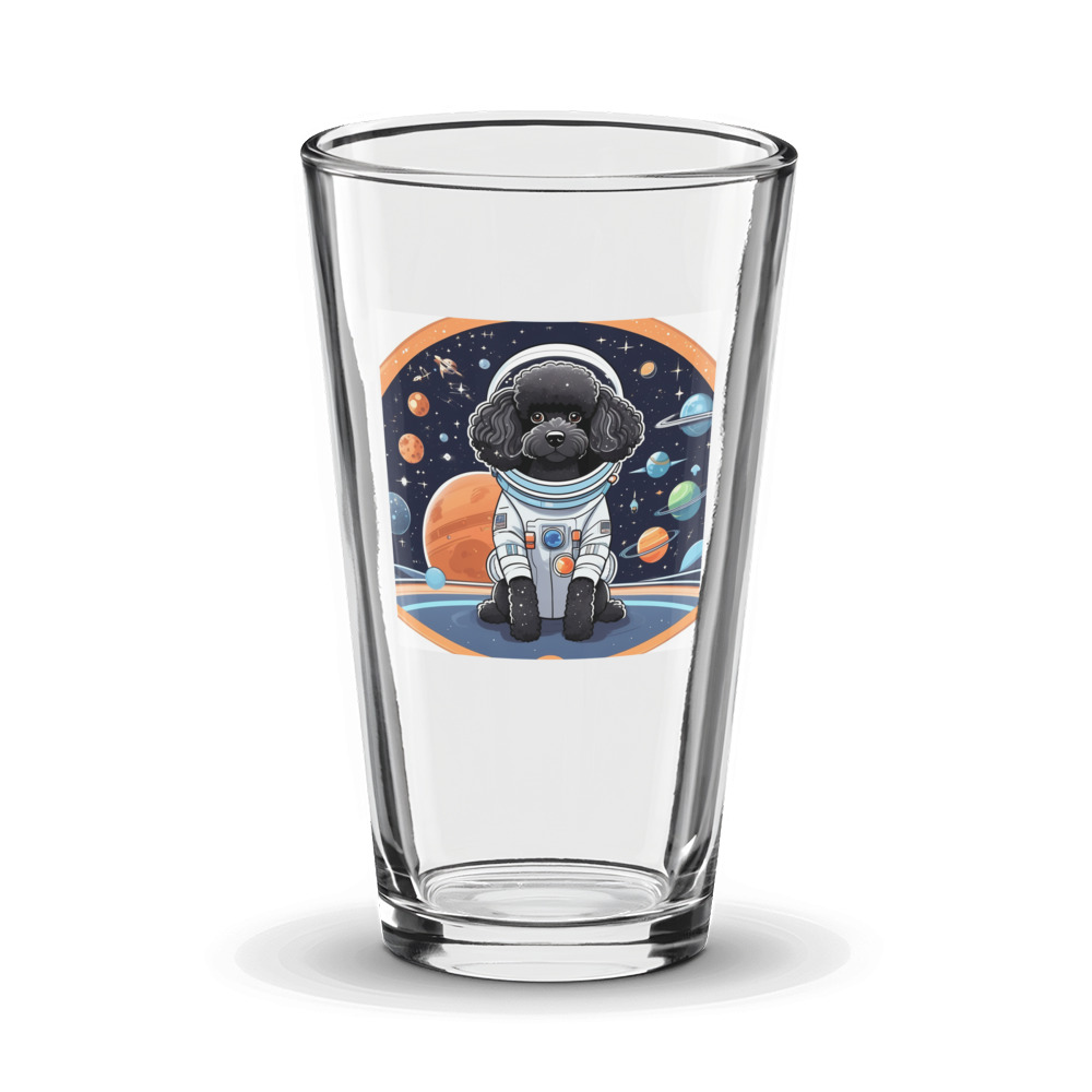 PugMug Custom Black Poodle Glass Tumbler
