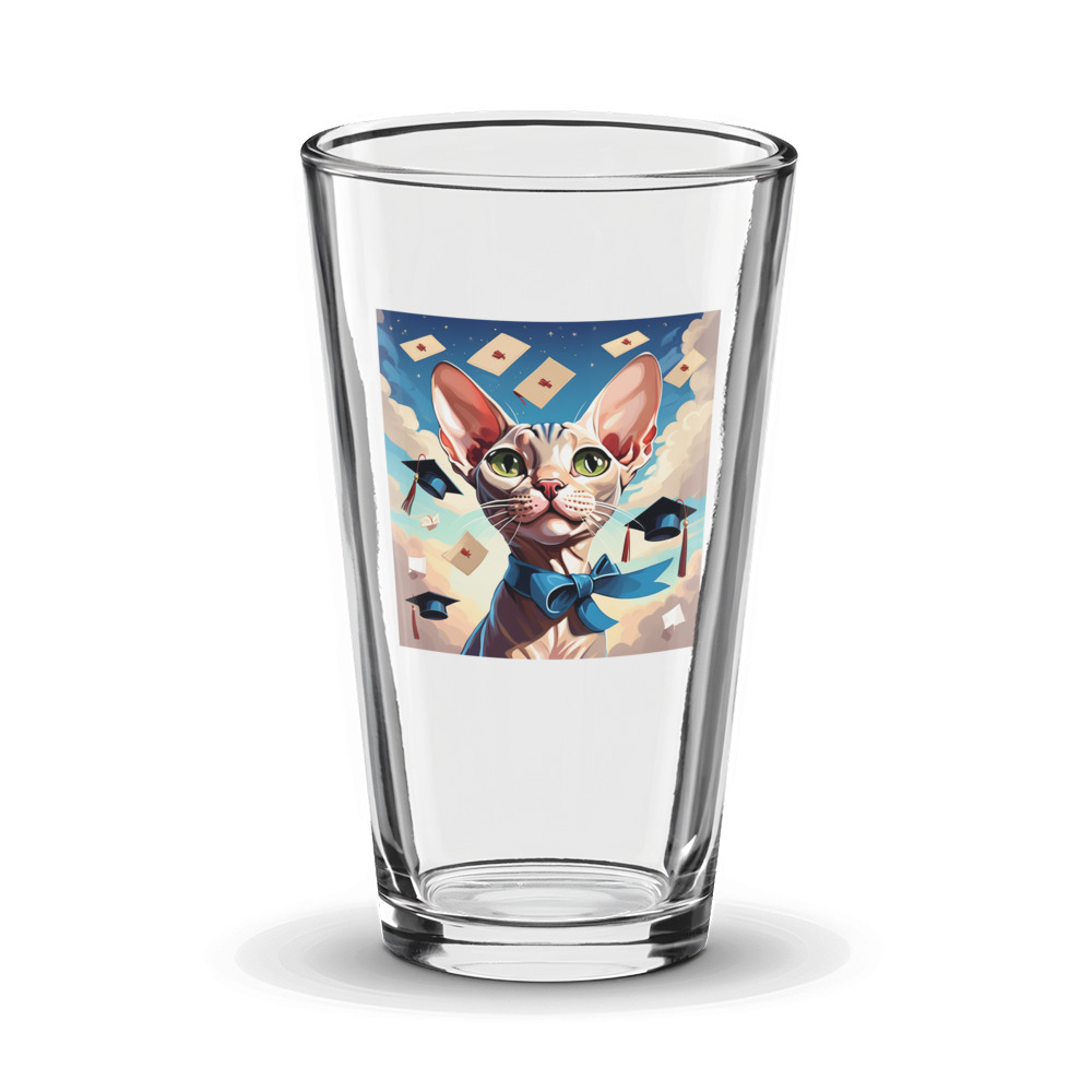 PugMug Custom Tabby Sphynx Cat Glass Tumbler