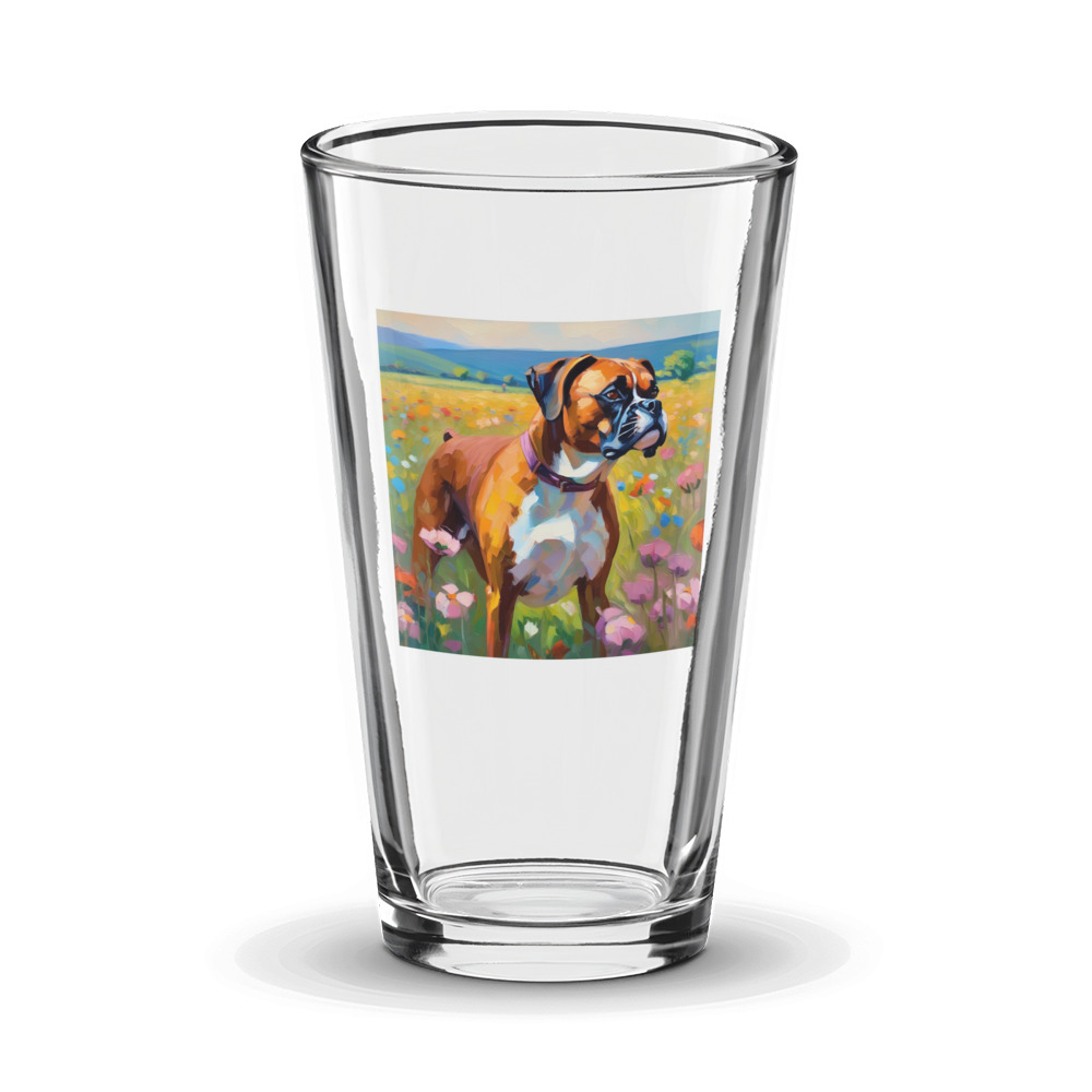 PugMug Custom Boxer Dog Glass Tumbler