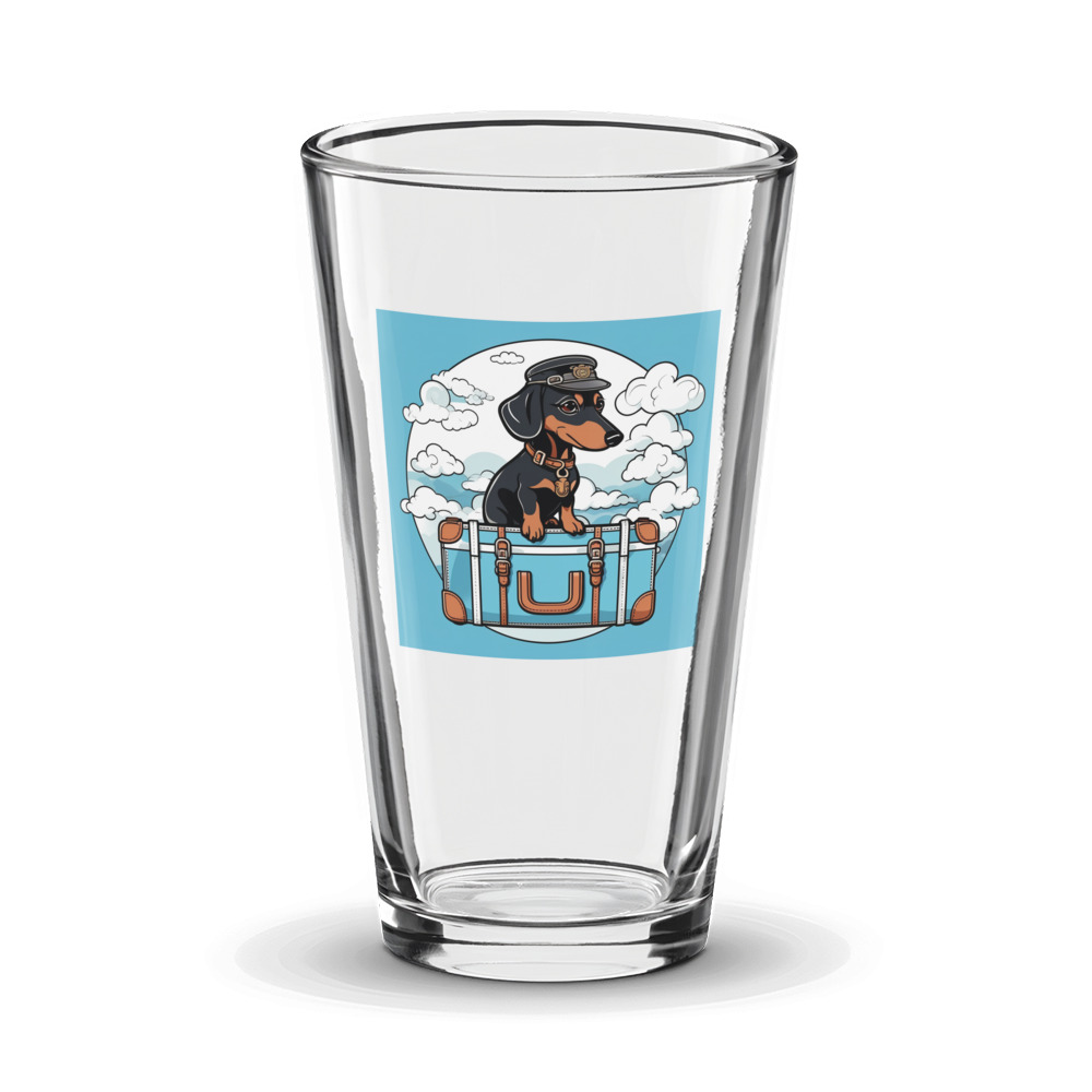 PugMug Custom Black Dachshund Glass Tumbler