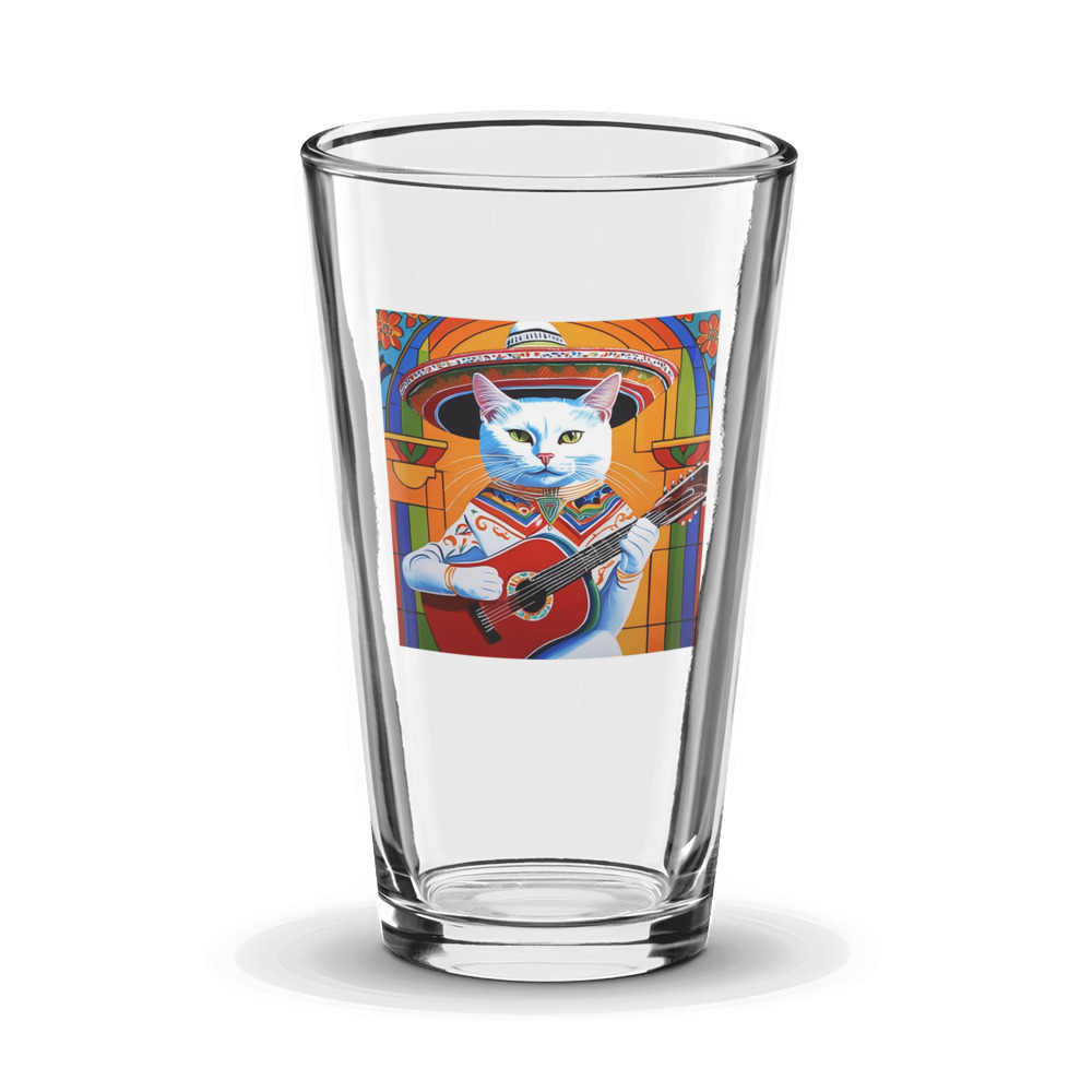PugMug Custom White Companion Cat Glass Tumbler