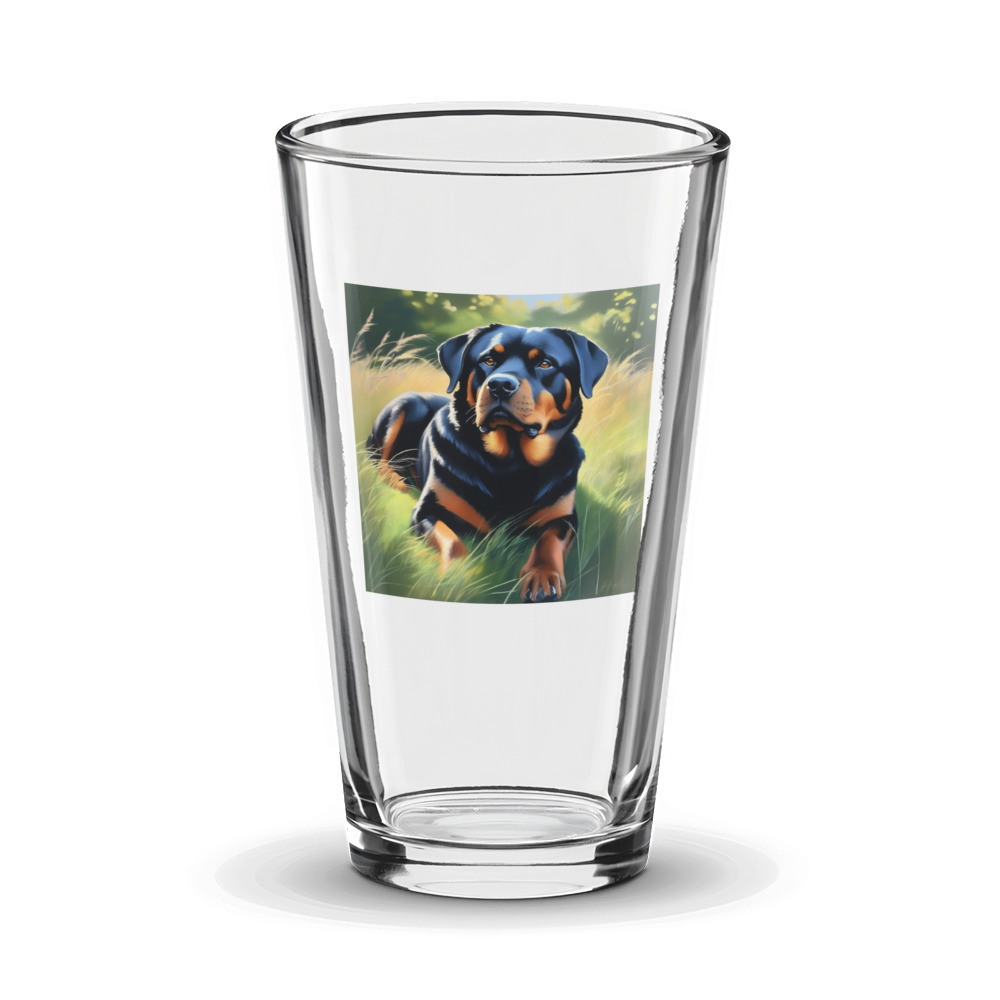 PugMug Custom Rottweiler Glass Tumbler