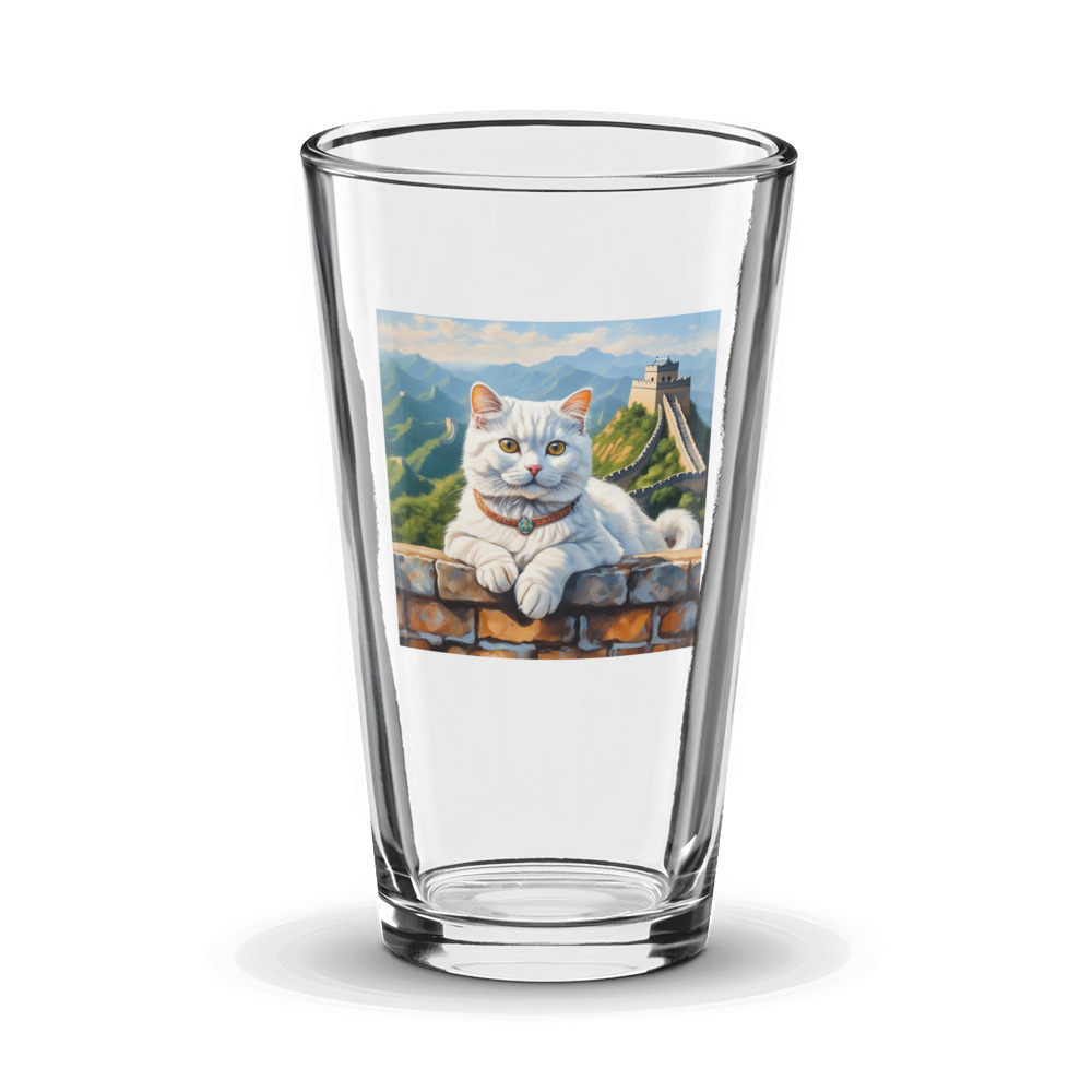 PugMug Custom White Scottish Fold Cat Glass Tumbler