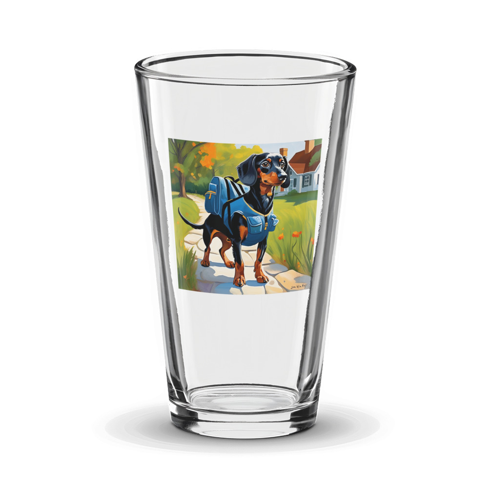 PugMug Custom Black Dachshund Glass Tumbler
