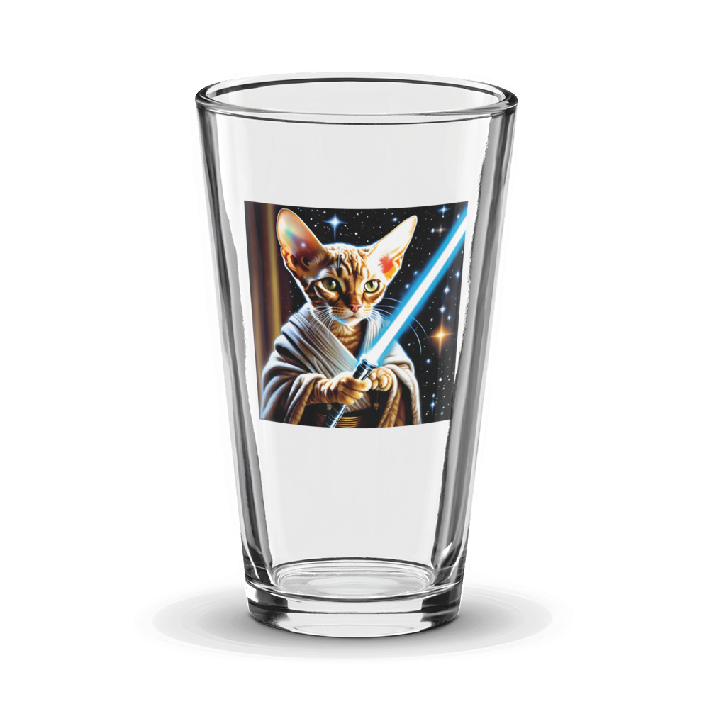 PugMug Custom Tabby Devon Rex Cat Glass Tumbler