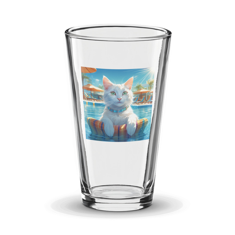 PugMug Custom White Companion Cat Glass Tumbler