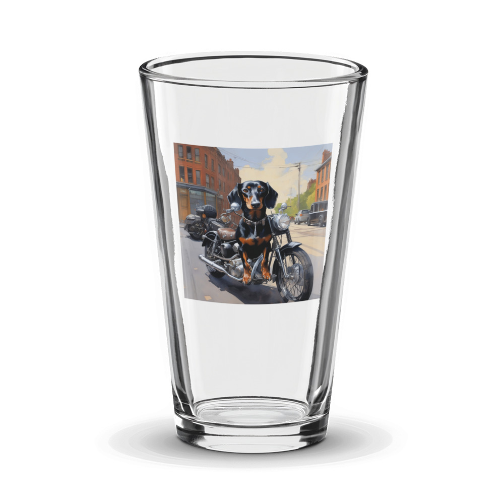 PugMug Custom Black Dachshund Glass Tumbler